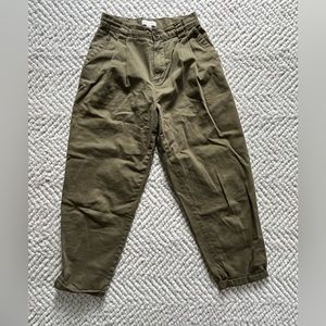 Topshop / Pleated Olive Chinos / 4